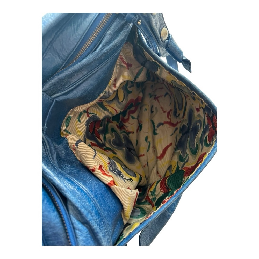 Tre Vero Vintage Shoulder Bag, Blue With Floral I… - image 4